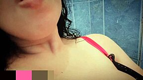 she's super horny masturbating in the bathroom squirting first time