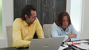 what if bitch ceo in stockings gets blackmailed into mmf rough threesome?