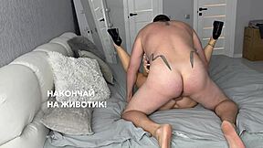 Double Nut Blast! Cum Floods Her Belly Then Drowns Slutty Heels!