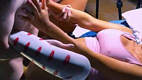 Petite shy schoolgirl seduces nerd fuck in bedroom parents gone