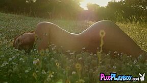 Anetta Keys Poses Hot Tits Outdoors