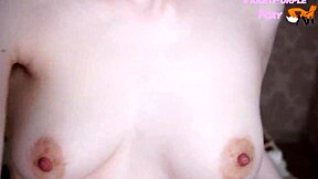 Student virgin's real nipple orgasm close-up with puffy play