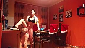 this couple goes wild licking and sucking in the kitchen