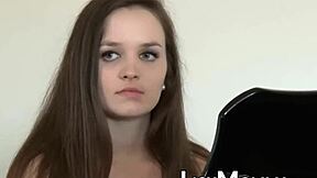 hot momma fingers her pussy while masturbating and turns her fuck buddy on for lesbian licking action