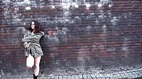 Brummie babe squats and pisses public outdoor