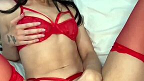 Horny british teen coed 18+ squirts hard in solo webcam toy masturbation