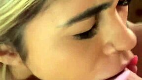 Busty Skinny Brazilian Teen's First POV Blowjob Backstage!