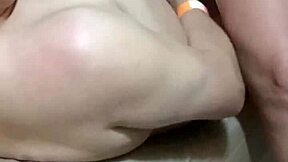 Milf wife gets creampied by strangers through glory hole