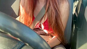 Italian Milf Artemisia Love Flashes Big Tits Hard Nipples During Sexy Car Ride