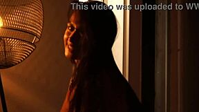 Oiled Latina Strips Teasing Tits Before Passionate Kissing Undress