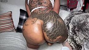 filipina ebony with big ass and tits fucks her new five-star toy hard