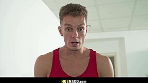 Blonde Barbie Bodybuilder Rides Muscular Biker Big Cock with Big Tits and Bubble Butt