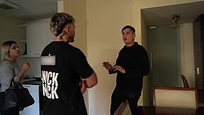 Rough anal creampie in big ass blonde she moans wildly wet