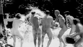 dark lantern entertainment's vintage nature girls with hairy bushes outdoors