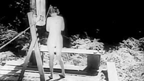 dark lantern entertainment's vintage nature girls with hairy bushes outdoors