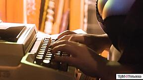 Busty Trans Tori Easton Pounds Curvy Milf Pussy with Her Shemale Cock Fingering Hairy Beaver