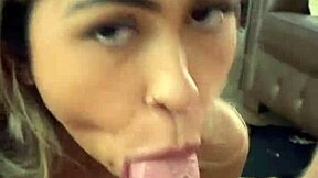 Busty Skinny Brazilian Teen's First POV Blowjob Backstage!