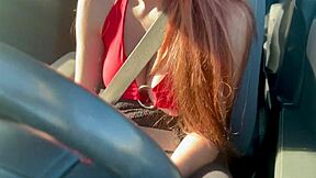 Italian Milf Artemisia Love Flashes Big Tits Hard Nipples During Sexy Car Ride