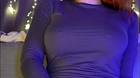 i'm that blue eyed redhead riding dildo in fishnet playing with hot cum