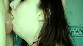 Petite Russian Slave Gagging Deepthroat Face Fucked Cum Throat