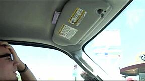 Brunette 18yo teen in fishnets deepthroats monster cock then rides doggystyle to facial