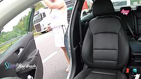 casal lets stranger grope hot wife tits during wild car ride adventure