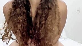 Petite teen babe stuffs tight pussy solo homemade on Christmas young beauty screams!