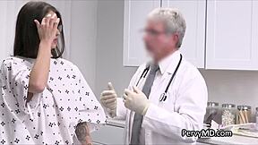 big tit tattooed patient rides old doctor's cock at hospital