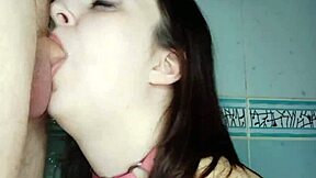 Petite Russian Slave Gagging Deepthroat Face Fucked Cum Throat