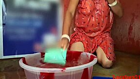 devar rams bhabhi hard against bathroom office wall