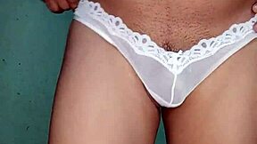 Mexican babe dances sexy in white thong panties and bra