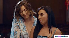 Petite Brunette Lesbian No More Clam Jammed By Muff Diving