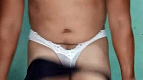 Mexican babe dances sexy in white thong panties and bra