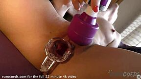 Sexy Waitress Sarah Panty Stuffing Gyno Speculum Convulsing Orgasm