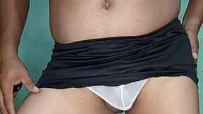 Mexican babe dances sexy in white thong panties and bra