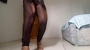 Latina milf with big tits massages pussy lips before squirting orgasm solo