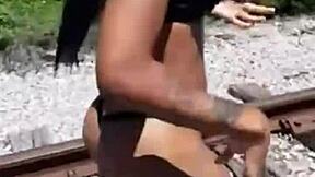 Fisherman Rips Stripper Clothes For Dirty Ebony Shower