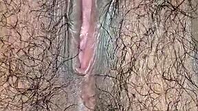 Close-Up of Desi Housewife's Juicy Hairy Pussy Lips