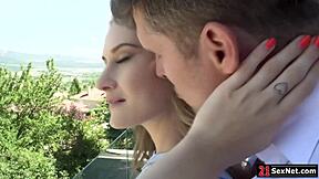 petite babe's tight pussy stretched by massive european cock hardcore