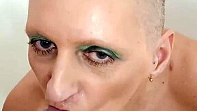 German milf prostitute Sandra delivers whore blowjob facefuck