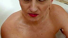 German milf prostitute Sandra delivers whore blowjob facefuck