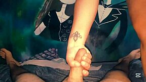 thick babe folding laundry then dude bends her over for hard pounding ass fuck