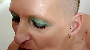 German milf prostitute Sandra delivers whore blowjob facefuck