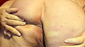 pregnant cougar spreads wet shaved pussy and gaping ass invitingly wide