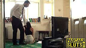 dominant male spanks teen subslut then fucks her roughly doggystyle