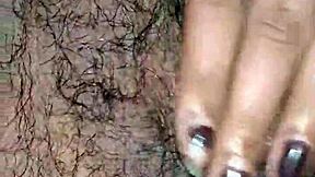 Close-Up of Desi Housewife's Juicy Hairy Pussy Lips