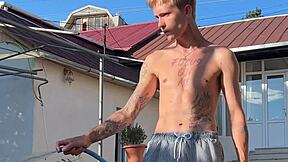 Caught backstage big cock guy jerking now deepthroat anal fuck me?!