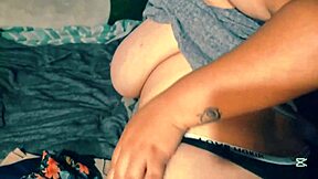 thick babe folding laundry then dude bends her over for hard pounding ass fuck