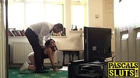 dominant male spanks teen subslut then fucks her roughly doggystyle