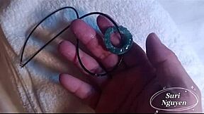 Hot vietnamese teen girlfriend's wet pussy filled with creampie cumshot